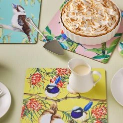 Maxwell And Williams Katherine Castle Bird Talk Cork Back Placemat 29x29cm Set Of 4 Assorted Gift Boxed -Glasshouse Fragrances shop Social Square Maxwell Williams KatherineCaste BirdTalk 4 1024x1024