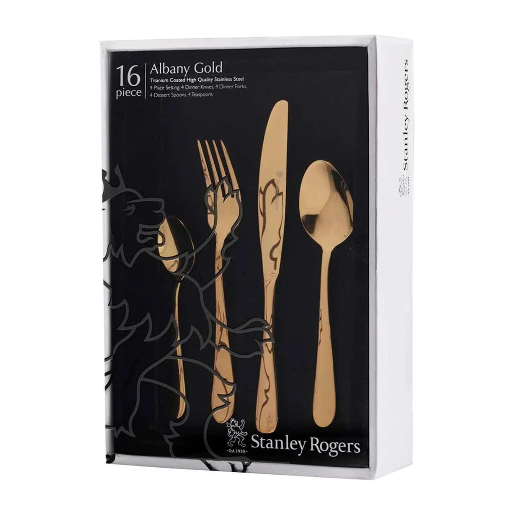 Stanley Rogers Albany 16 Piece Cutlery Set Gold 5 Stanley Rogers Albany 16 Piece Cutlery Set Gold - Image 3