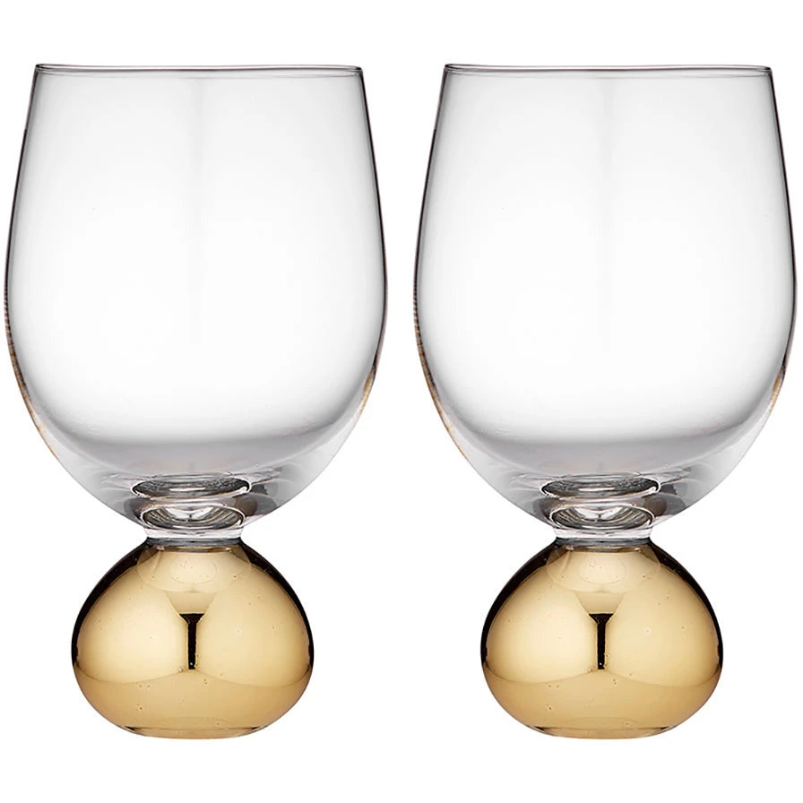 TEMPA Astrid Gold Set Of 2 Wine Glass 3 TEMPA Astrid Gold Set Of 2 Wine Glass