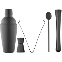 TEMPA Aurora Matte Black 5 Piece Cocktail Set