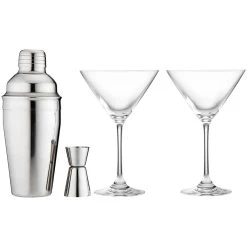 TEMPA Aurora Silver 4 Piece Gift Cocktail Set