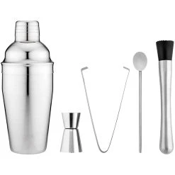 TEMPA Aurora Silver 5 Piece Cocktail Set
