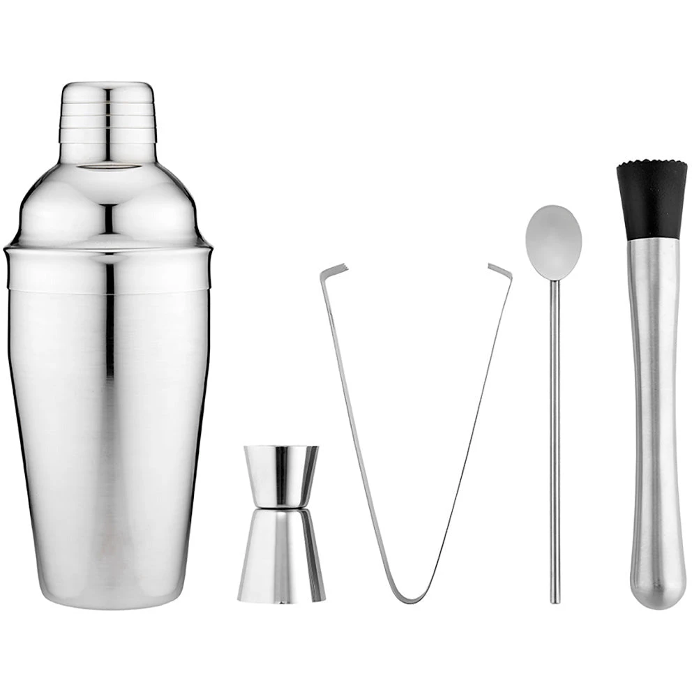 TEMPA Aurora Silver 5 Piece Cocktail Set 3 TEMPA Aurora Silver 5 Piece Cocktail Set