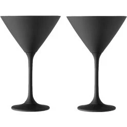 TEMPA Aurora Matte Black Set Of 2 Martini Glass