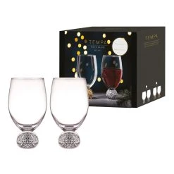 TEMPA Kiara Silver 2pk Wine Glass -Glasshouse Fragrances shop Tempa Kiara Christmas Glassware Matchbox 897343 P 1024x1024