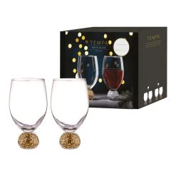 TEMPA Kiara Gold 2pk Wine Glass 13 TEMPA Kiara Gold 2pk Wine Glass -Glasshouse Fragrances shop Tempa Kiara Christmas Glassware Matchbox 897344 P 1024x1024