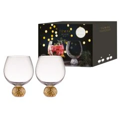 TEMPA Kiara Gold 2pk Gin Glass -Glasshouse Fragrances shop Tempa Kiara Christmas Glassware Matchbox 897731 P 1024x1024