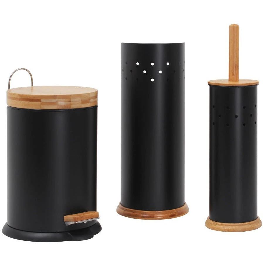 White Magic Bathroom Set 3 In1 Black 3 White Magic Bathroom Set 3 In1 Black